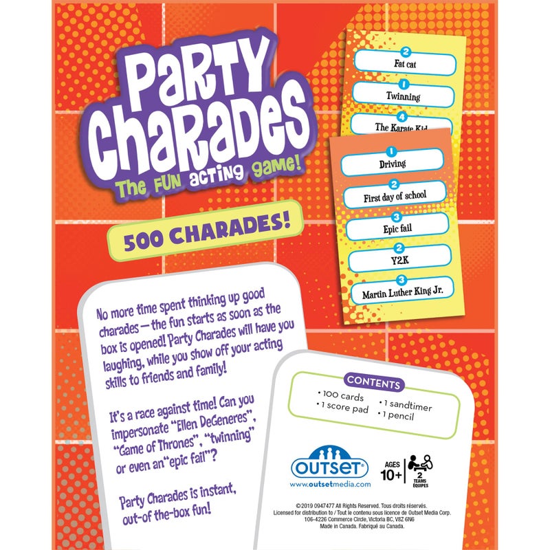 Outset Media- Party Charades Game - Family-Friendly Fun with 500 Charades Cards and Timer - Group Game Night Essential, Ages 10 and up, Amazon Exclusive - Image 2